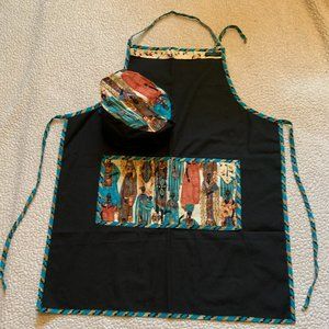 African Inspired Chef's Apron & Hat